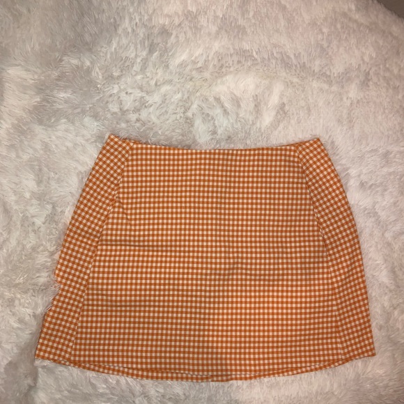 Urban Outfitters Dresses & Skirts - Urban Outfitters orange & white plaid mini skirt